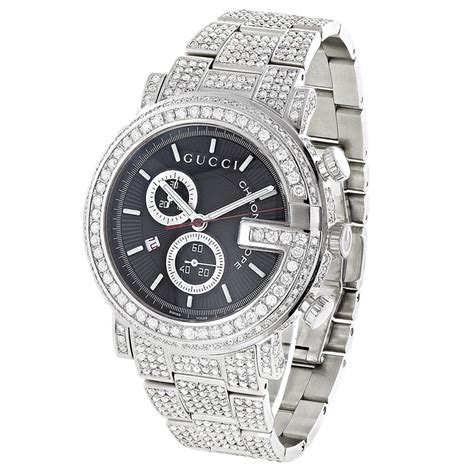 gucci men's watch with diamonds|diamond bezel gucci watch.